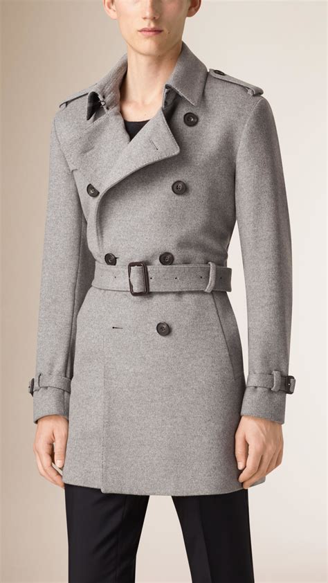 burberry trench wool|grey melange trench coat.